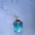 aqua glass gem pendant made from insulator