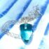 aqua glass Gem acorn pendant made from insulator