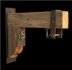 Salvaged wood bracket & hardware made from a telegraph utility pole crossarm beam.