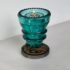 insulator votive candle holder blue