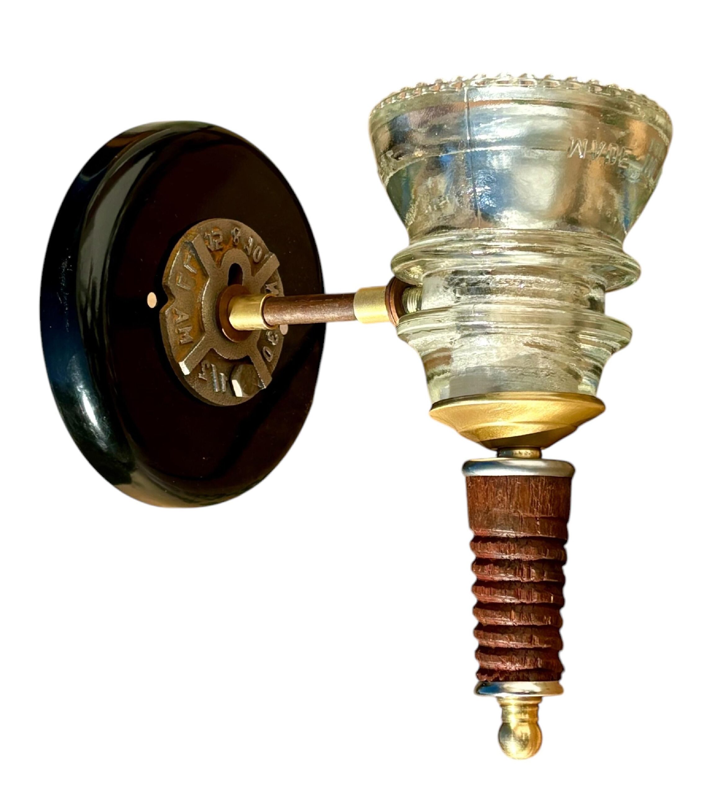 Insulator Light Wood Pin Sconce CB