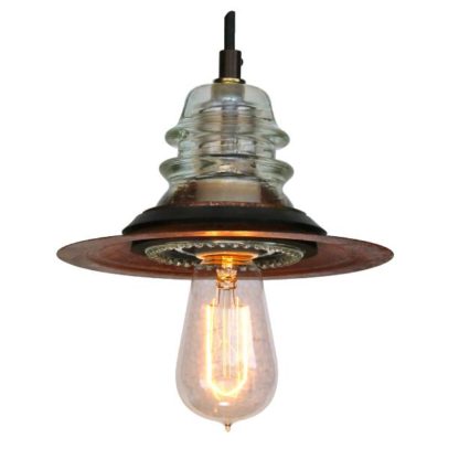 insulator light pendant vintage edison bulb