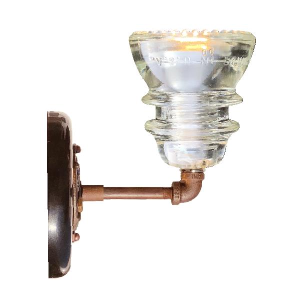 Insulator Light Sconce Rusted Steel Tube - Image 3