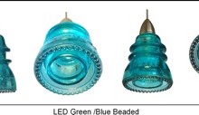 LED Insulatorlight Pendant - Blue Green Beaded