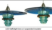 LED Insulatorlight Pendant - Trafficlight lens suspended Insulator