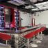 Piston pendant fixture with red trafficlight lens
