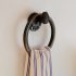 Railroad spike towel ring