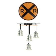 Railroad Crossing Sign Insulator Light Chandelier