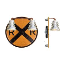 Railroad Crossing Sign Insulator Light Sconce 2