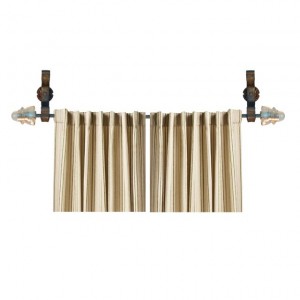 Railroad Anchor Curtain Bracket System (Pair) W/ Glass Insulators