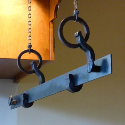 rail anchor pot & pan rack suspended
