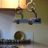 rail anchor pot & pan rack suspended