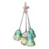 Cluster chandelier of insulator lights around a runway globe