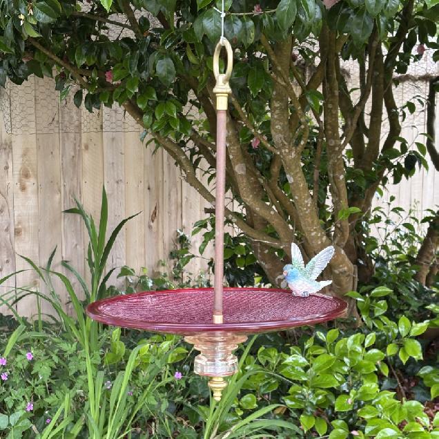 Insulator TrafficLight Lens Bird Feeder or Bird Bath Red - Image 7