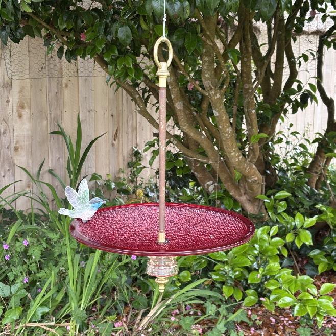 Insulator TrafficLight Lens Bird Feeder or Bird Bath Red - Image 6