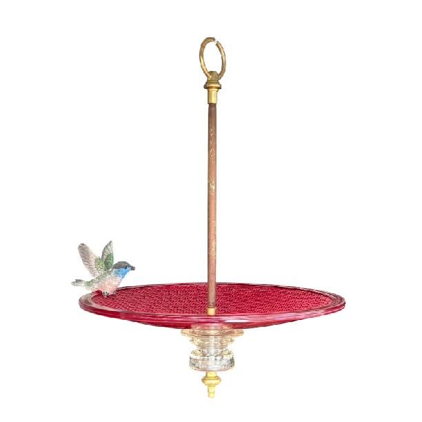 Insulator TrafficLight Lens Bird Feeder or Bird Bath Red - Image 5
