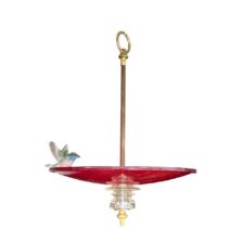 Insulator TrafficLight Lens Bird Feeder or Bird Bath Red