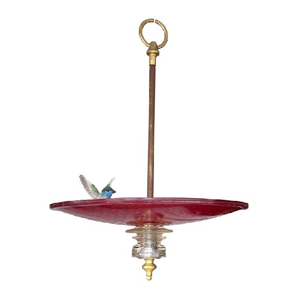 Insulator TrafficLight Lens Bird Feeder or Bird Bath Red - Image 4
