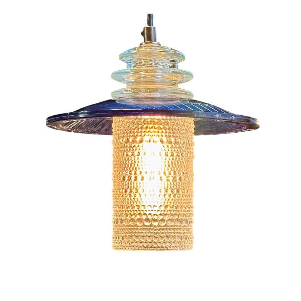 Clear Beaded Glass Globe Pendant Insulator Cap Trafficlight Lens - Image 12