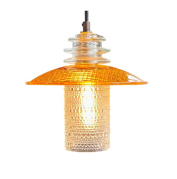 Clear Beaded Glass Globe Pendant Insulator Cap Trafficlight Lens