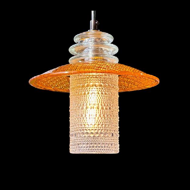 Clear Beaded Glass Globe Pendant Insulator Cap Trafficlight Lens - Image 6