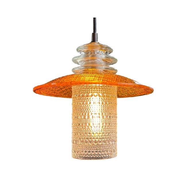 Clear Beaded Glass Globe Pendant Insulator Cap Trafficlight Lens - Image 4