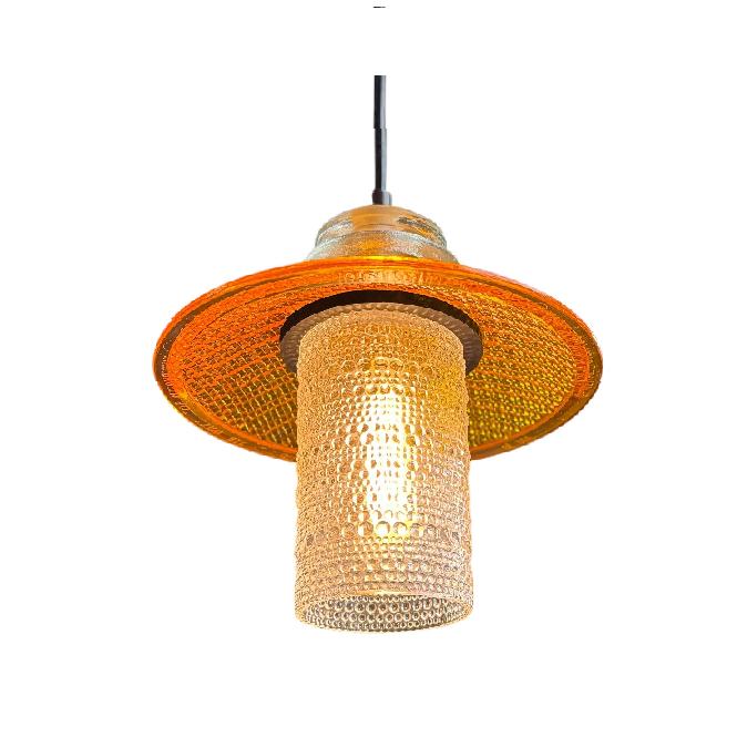 Clear Beaded Glass Globe Pendant Insulator Cap Trafficlight Lens - Image 3