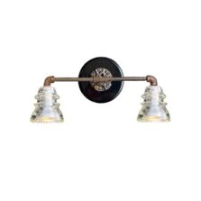 Insulator Light 7" Rusted Metal Hood Ceiling Light or Sconce