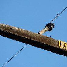 Ceramic Insulators on Telephone Pole