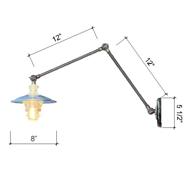 Insulator Light Lantern Swivel Sconce - Go Green Trafficlight Lens 8" - Image 3
